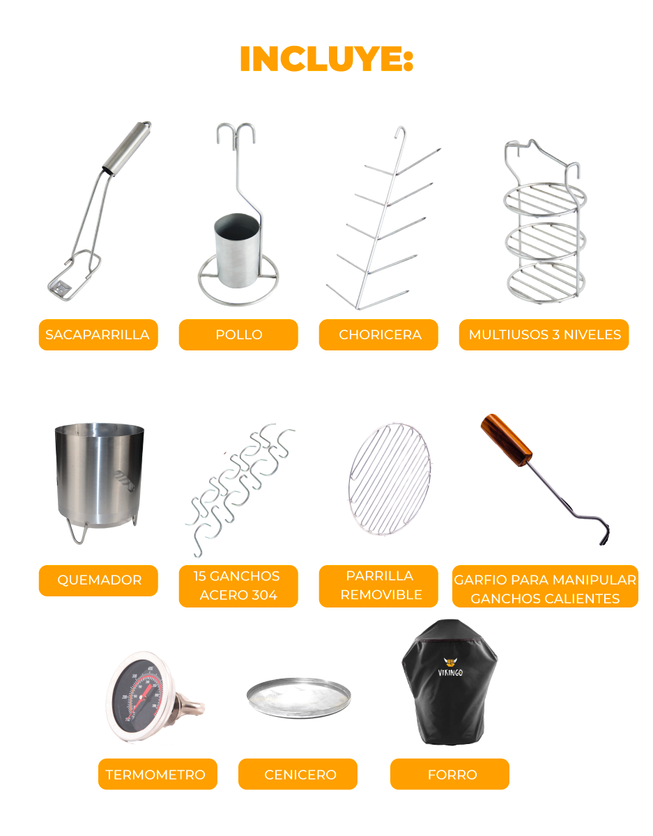 Combo Barril Asador Grande con Termometro Inteligente