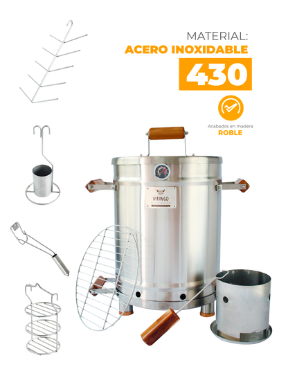 Combo Barril Asador Grande con Termometro Inteligente