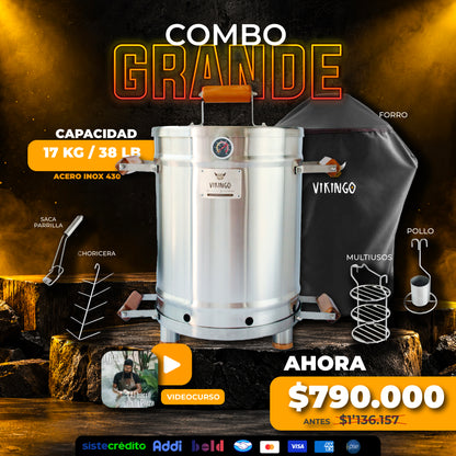 Combo Barril Asador Grande de 38 Lb