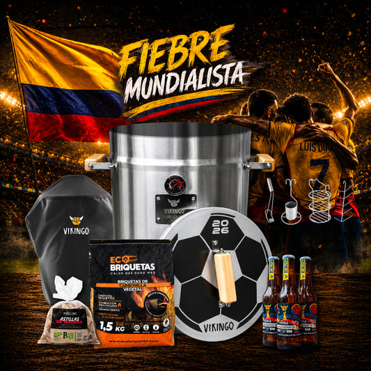 Combo Barril Asador Fiebre Mundialista Mediano de 28 Lb