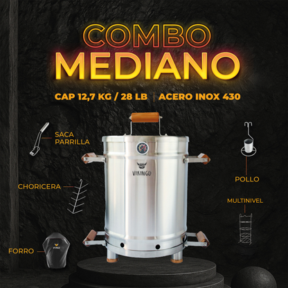Combo Barril Asador Mediano de 28 Lb