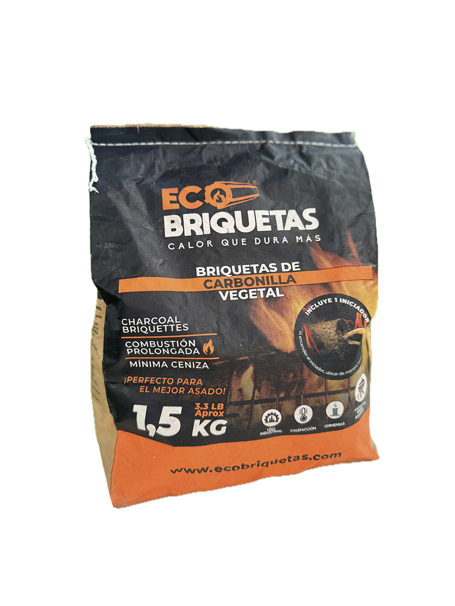 Ecobriquetas - Carbón vegetal prensado y cáscara de coco para barril y parrilla