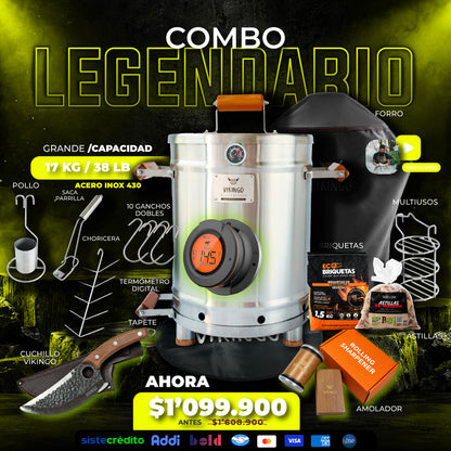Combo Legendario Barril Asador Grande de 38 Lb