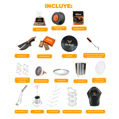 Combo Legendario Barril Asador Mediano de 28 Lb