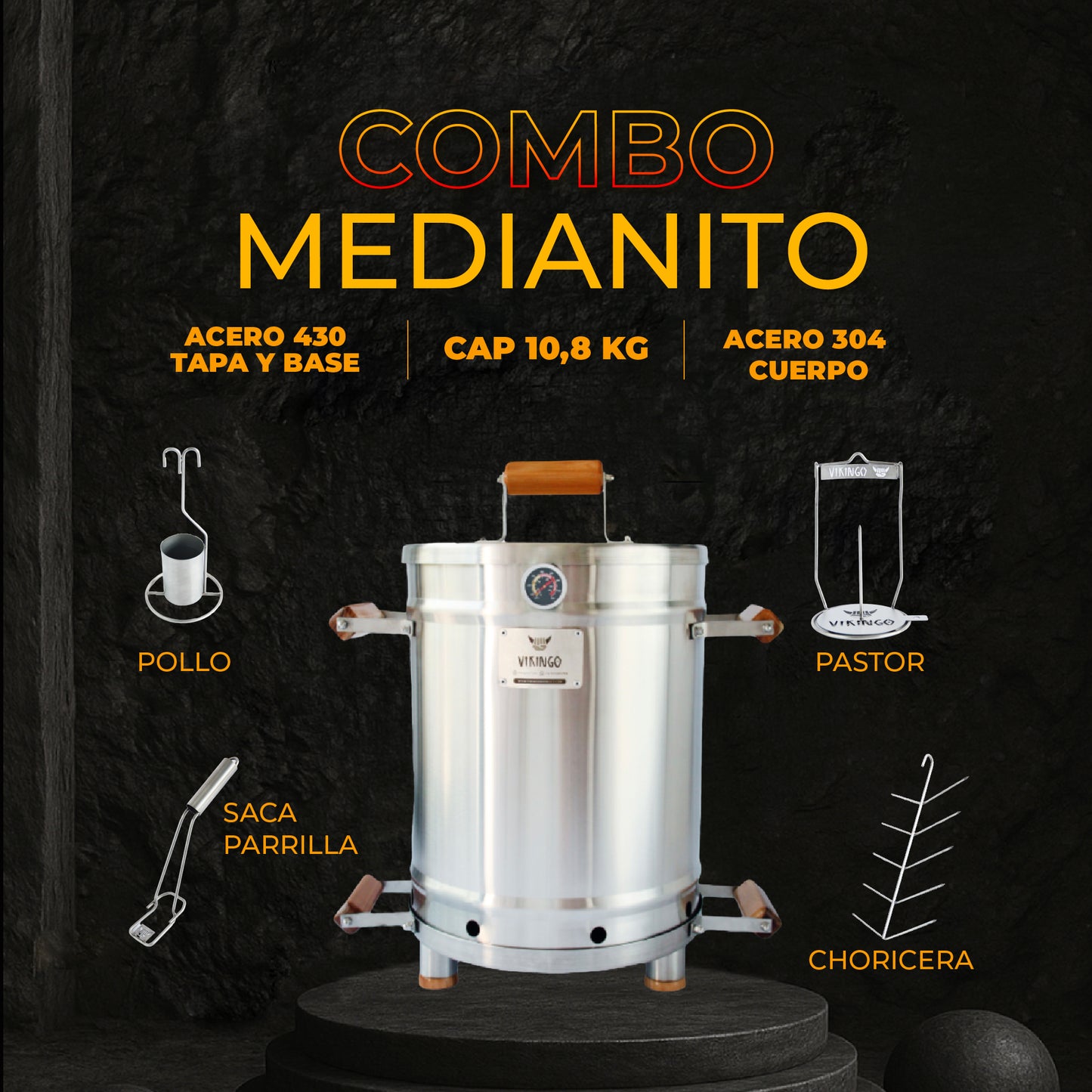 Combo Barril Asador Medianito de 24 Lb | outlet