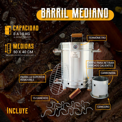 Barril Asador Premium Mediano 10 Kg