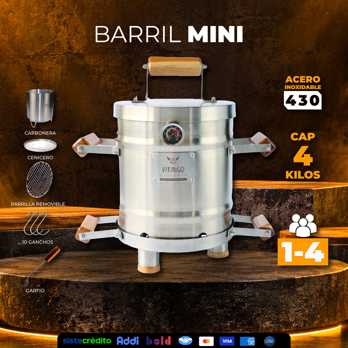 Barril Asador  Mini 7 Lb