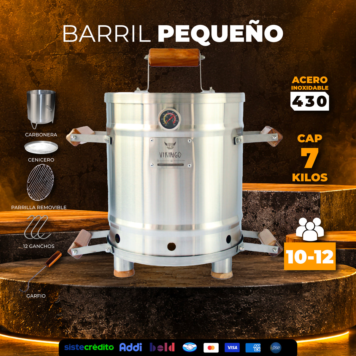 Barril Asador Pequeño 16 Lb
