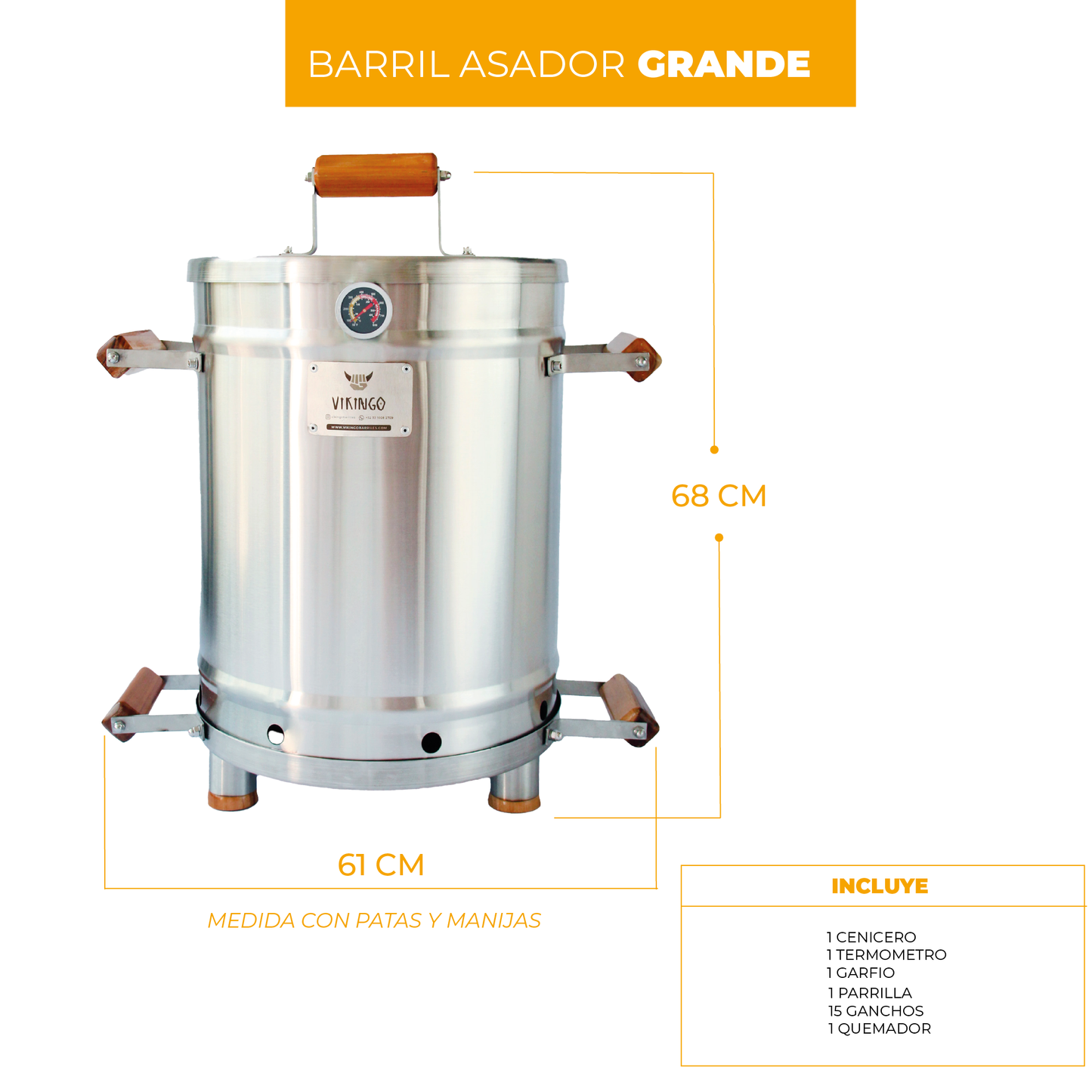 Barril Asador Eco Grande 38 Lb | Barriles asadores