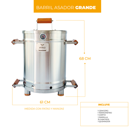 Barril Asador Eco Grande 38 Lb | Barriles asadores
