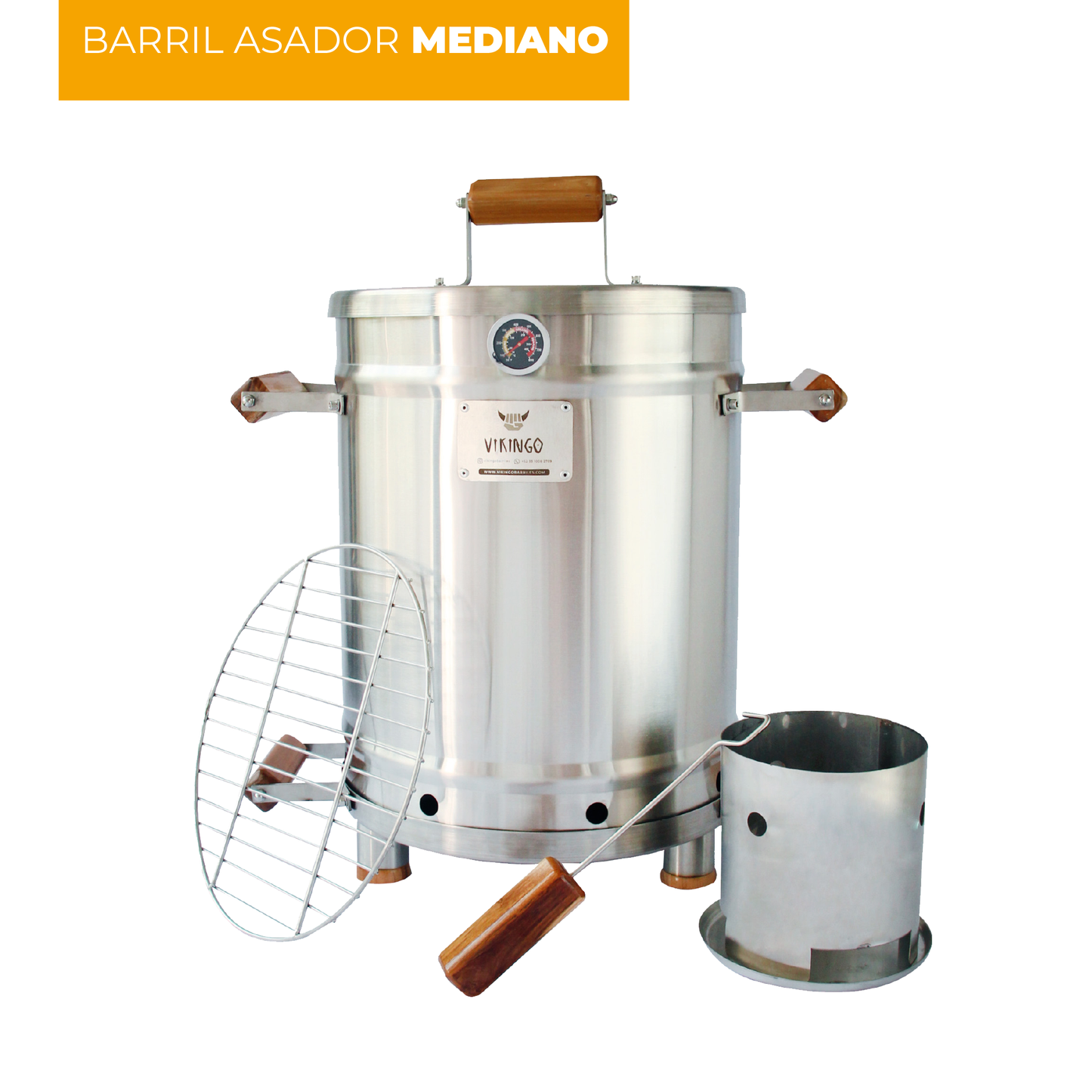 Barril Asador Eco Mediano de 28 Lb | Barril Vikingo