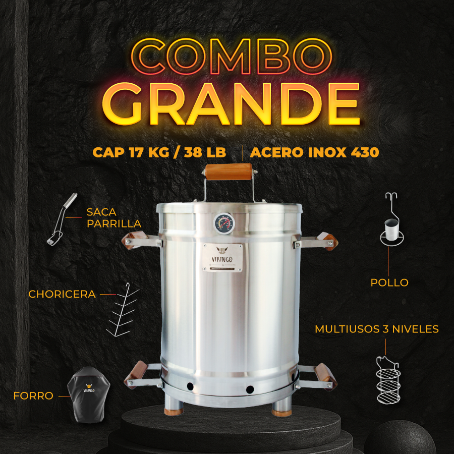 Combo Barril Asador Grande de 38 Lb